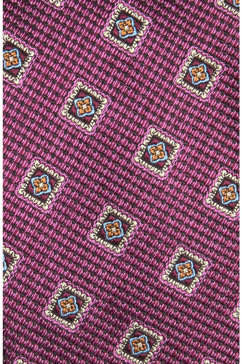 Geometric Silk Tie, Alternate, color, WINE