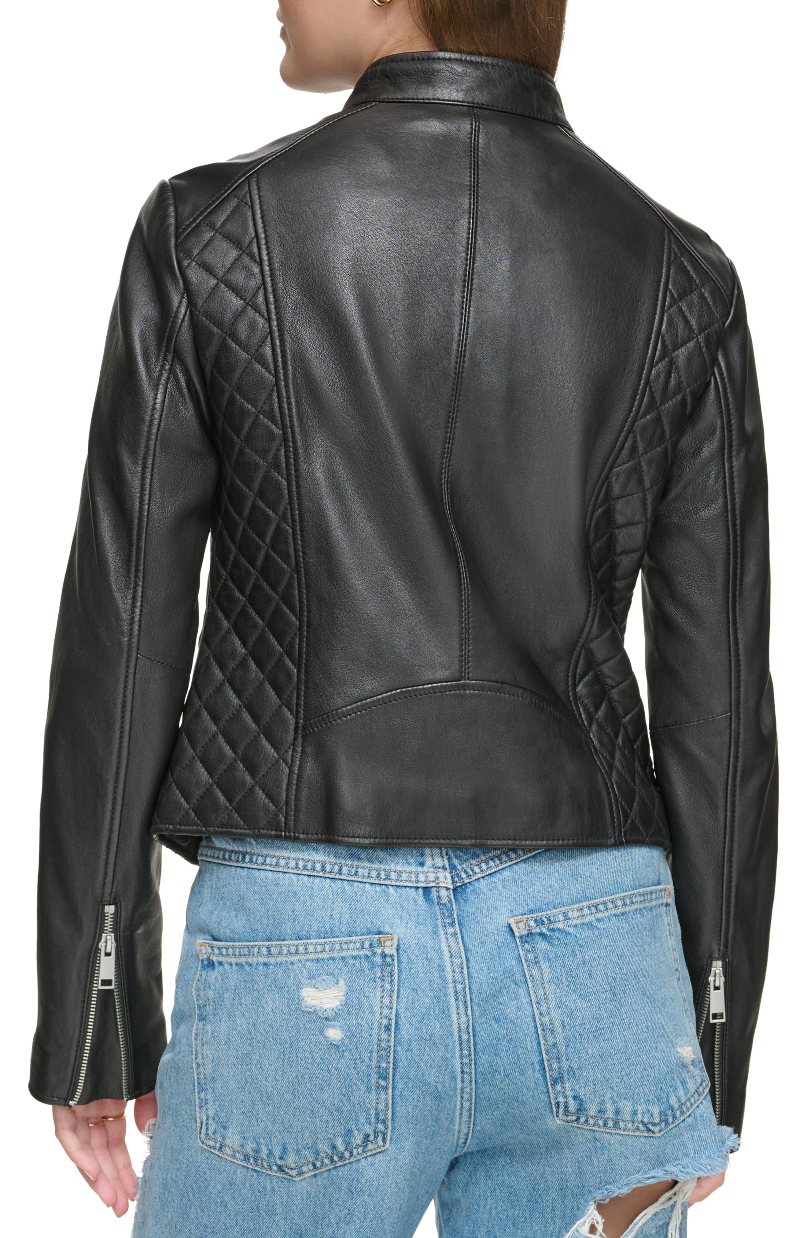 Quilted Panel Leather Jacket - image 2