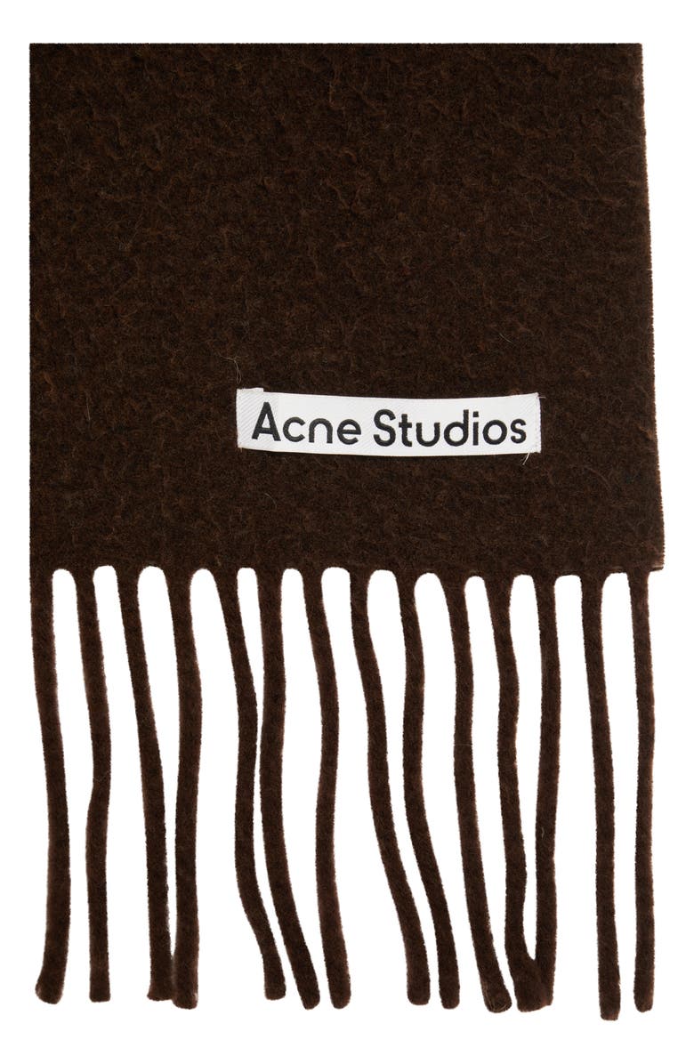 Acne Studios Fringe Wool Scarf, Alternate, color,