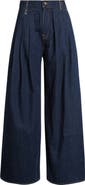 R13 Triple Pleated Wide Leg Jeans