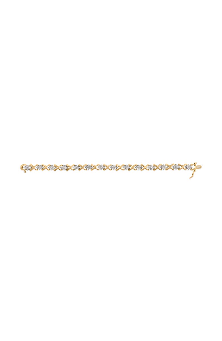 Haus of Brilliance 10k Yellow Gold Plated Silver 2.00 Cttw Round-Cut Diamond Link Bracelet, Alternate, color, Yellow