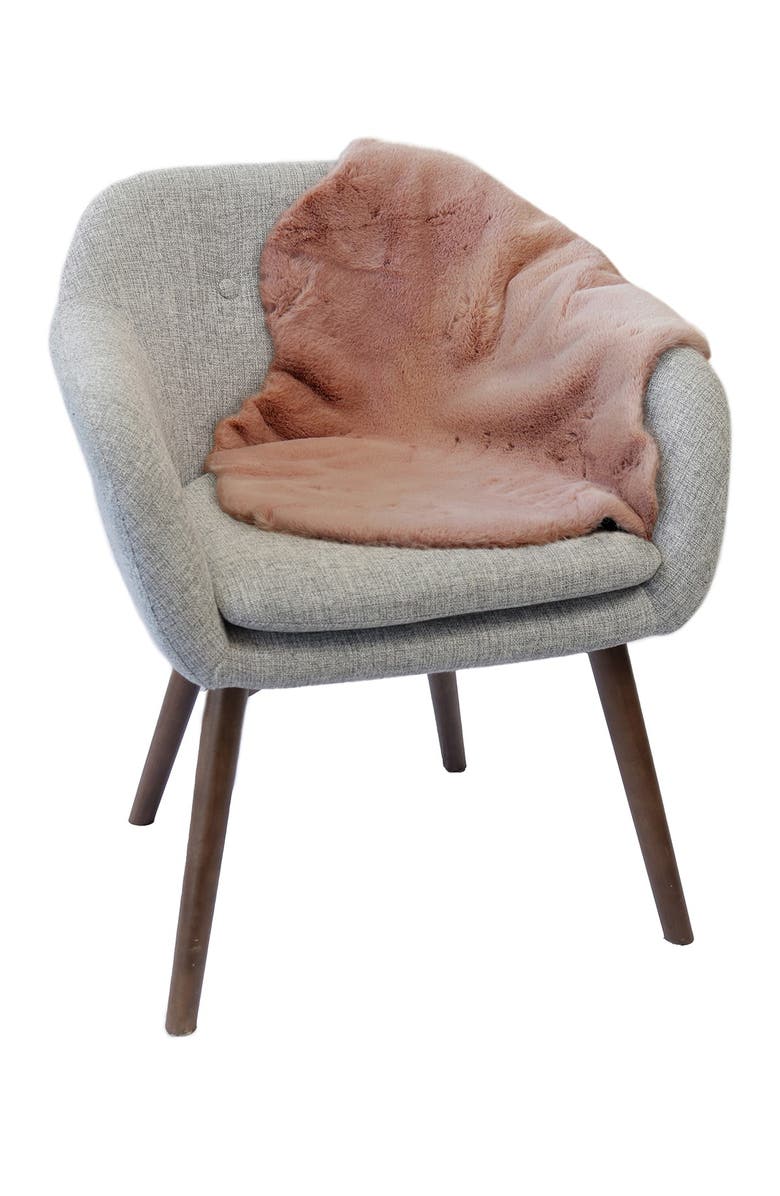 LUXE Faux Fur Throw 2' X 3' - Blush Pink, Alternate, color,