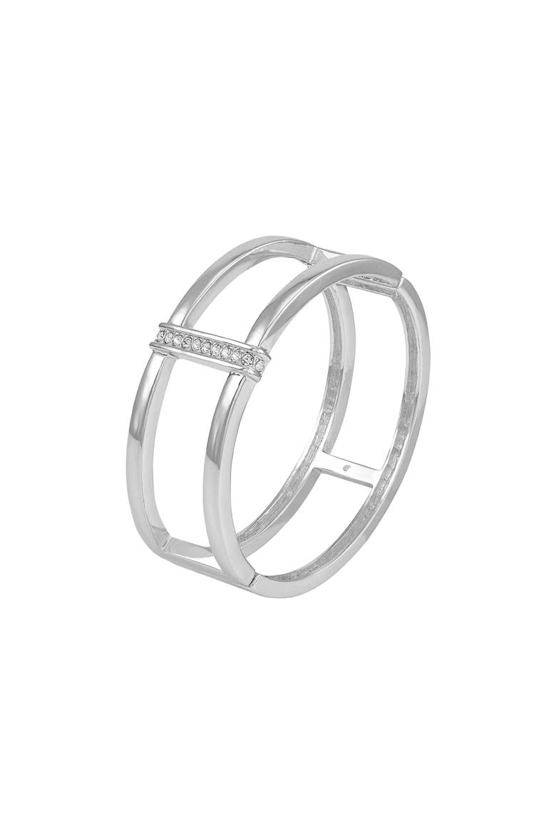 Crystal Bangle Bracelet, Alternate, color, SILVERTONE