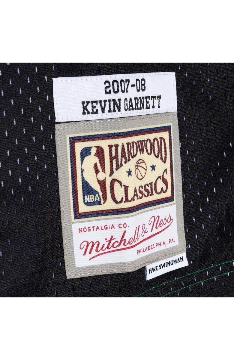 Mitchell & Ness Men's Mitchell & Ness Kevin Garnett Black/Kelly Green Boston Celtics Hardwood Classics 2007-08 Split Swingman Jersey, Alternate, color, Black