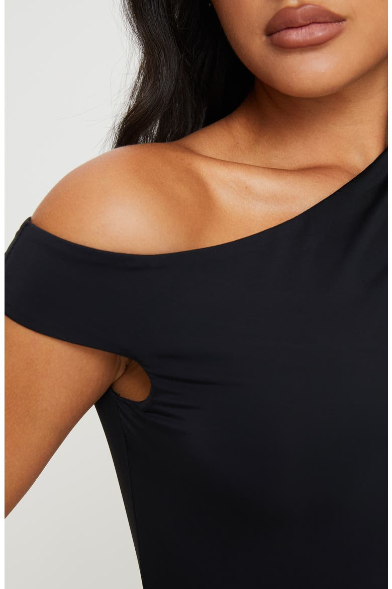 Beller One-Shoulder Maxi Dress, Alternate, color, BLACK