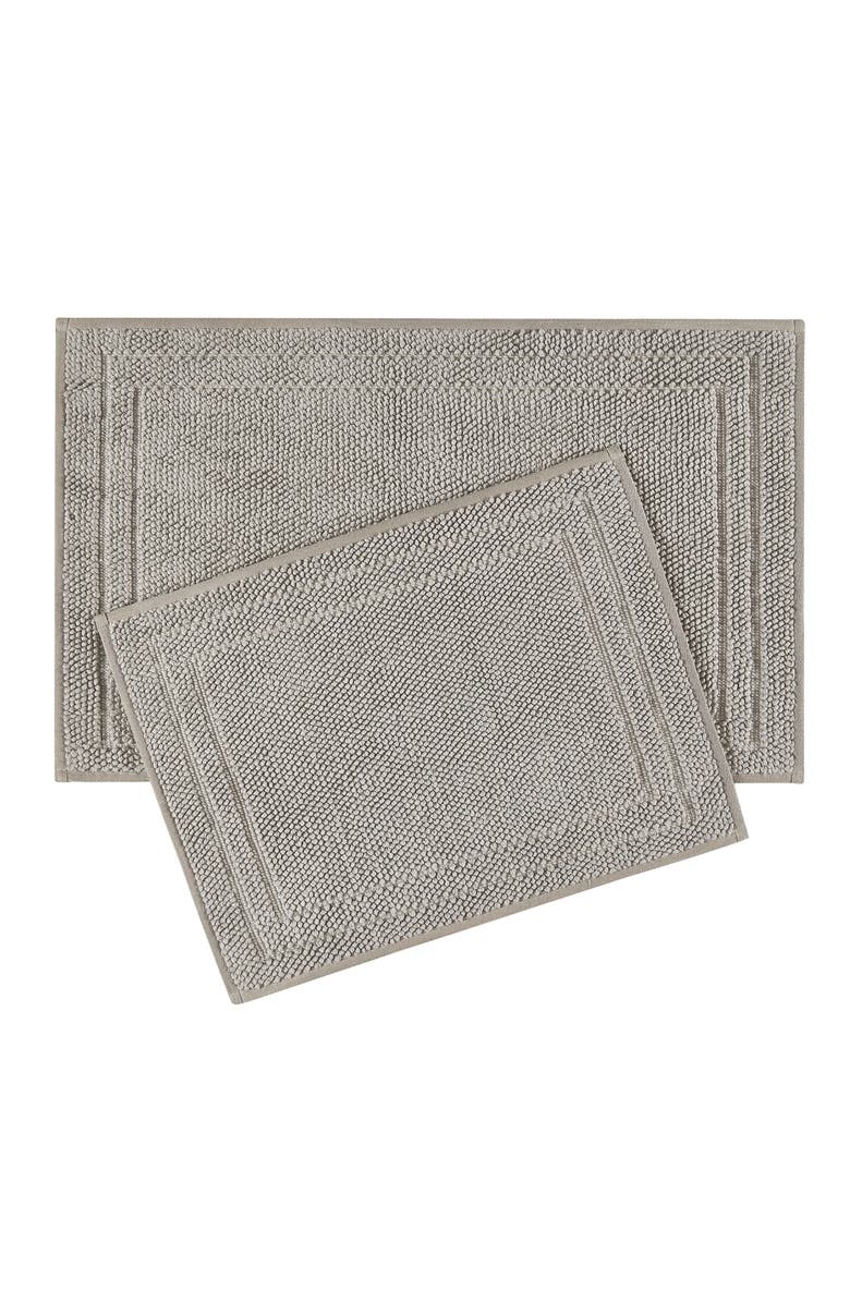 Hunter Luxe Looped Cotton 2-Piece Bath Mat Set, Main, color, Antarctica Gray