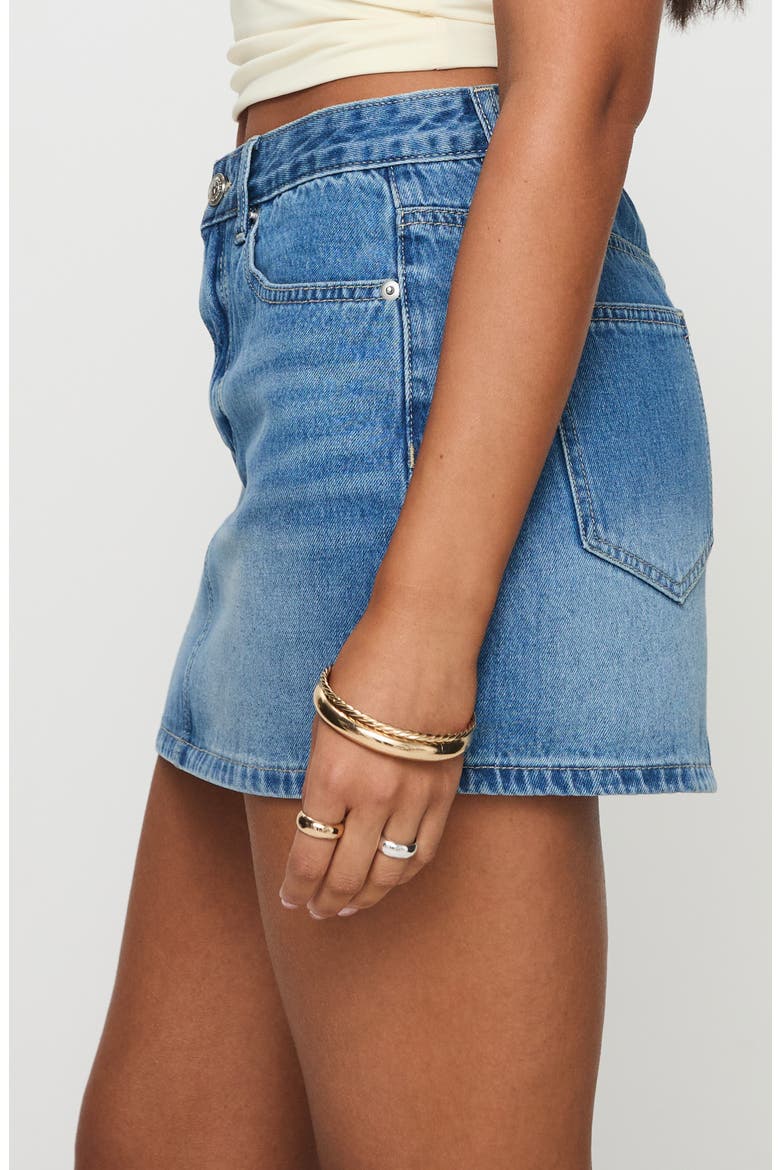 Paulette Denim Miniskirt, Alternate, color, BLUE