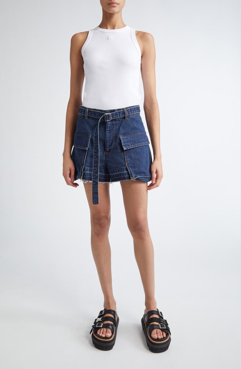 Sacai Embroidered Logo Rib Tank, Alternate, color, White