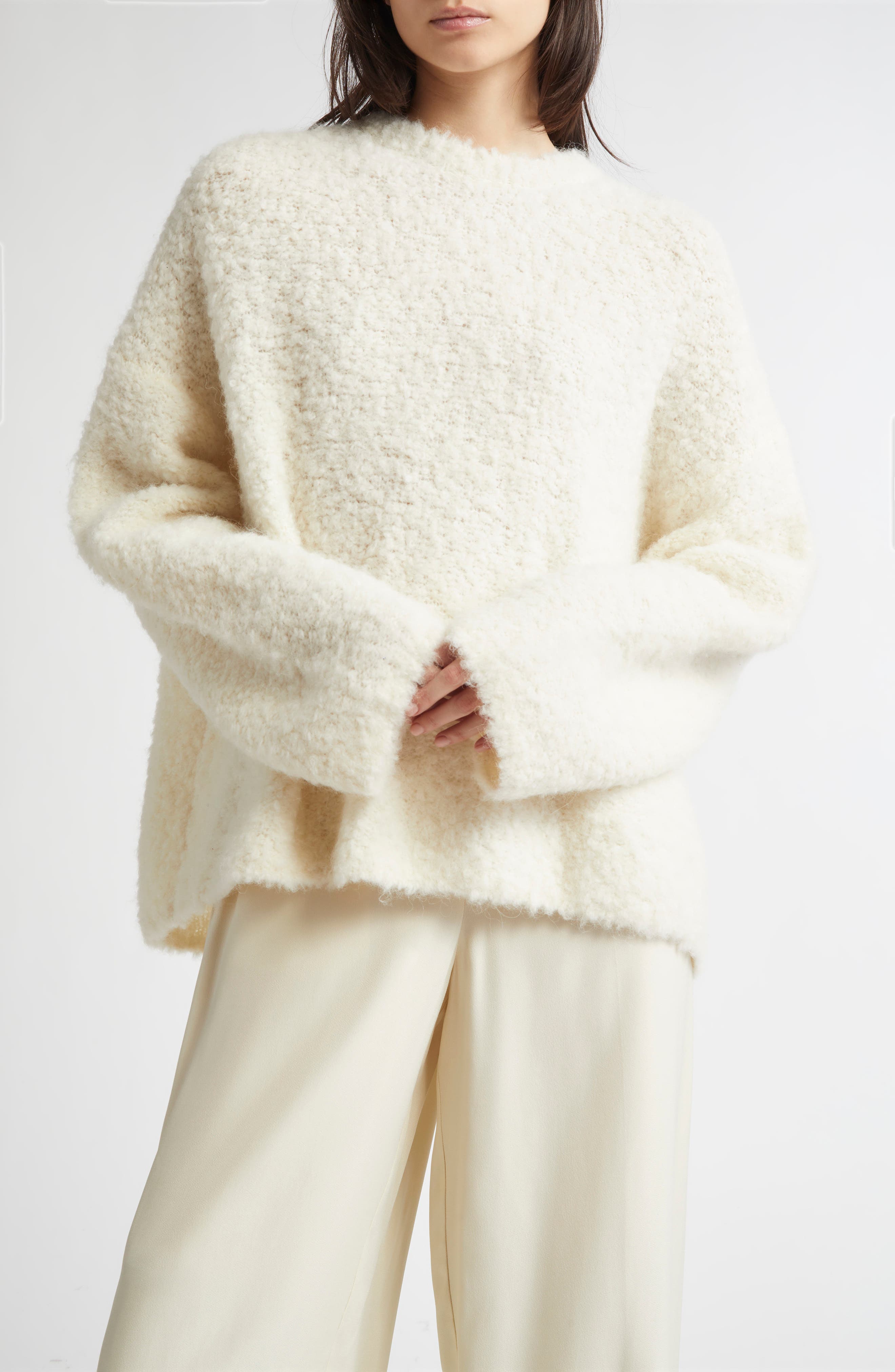 Boxy Boucle Alpaca Blend Sweater