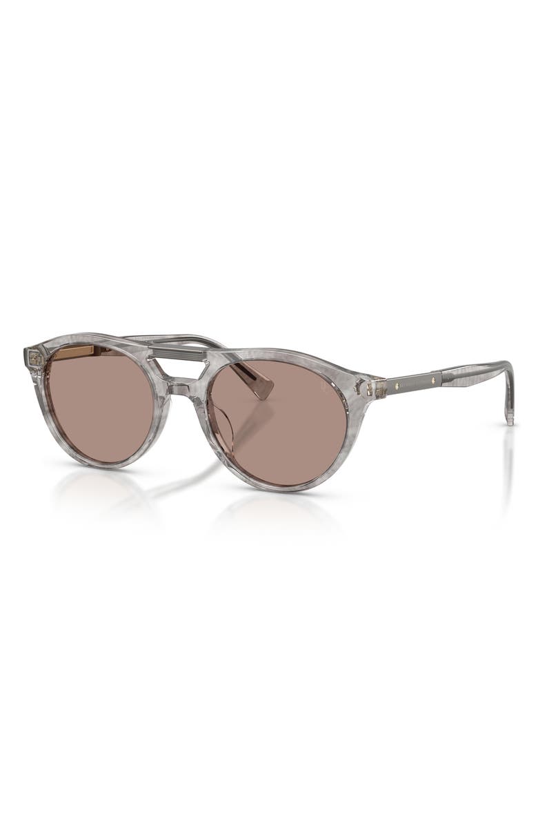 Brunello Cucinelli 51mm Oval Sunglasses, Alternate, color, Beige