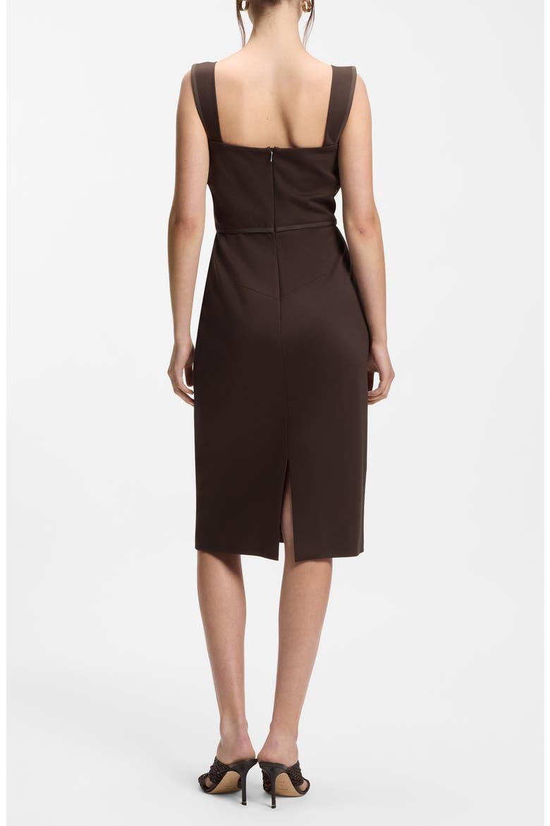Layered Detail Slim Fit Jersey Dress, Alternate, color, CAVE BROWN