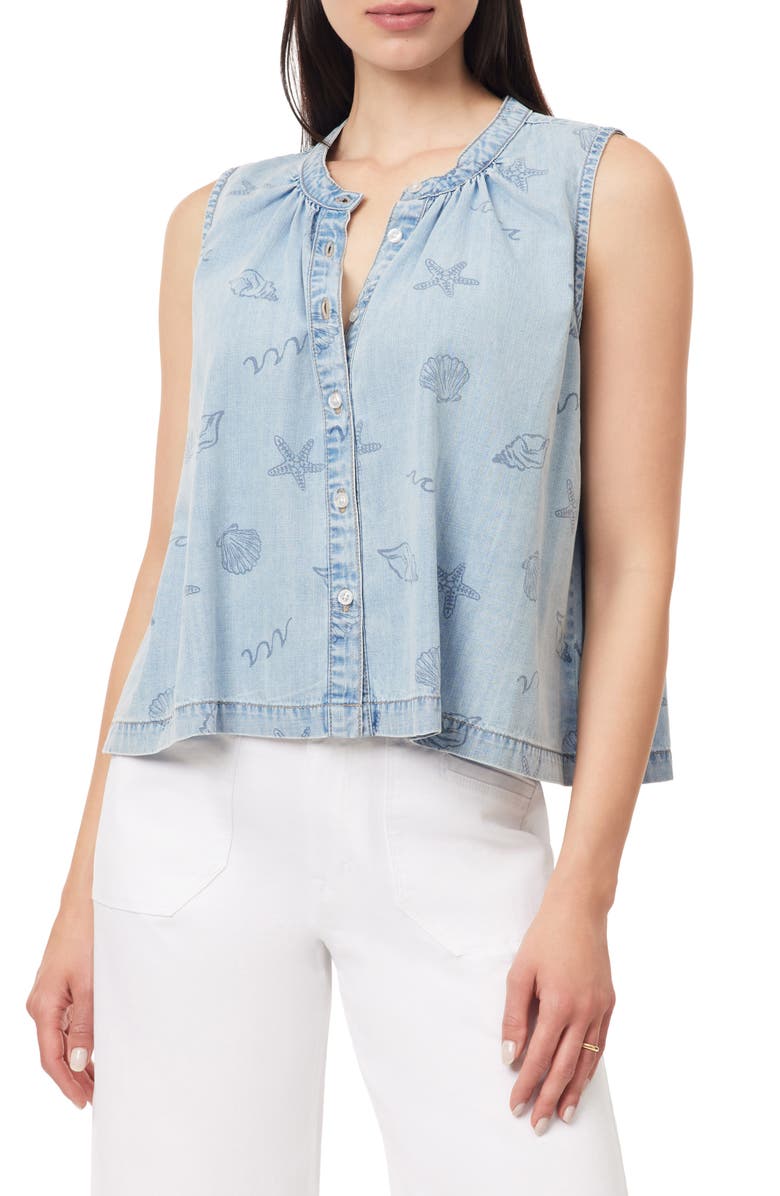 Kensie Easy Button Down Tank, Main, color, Logan Print