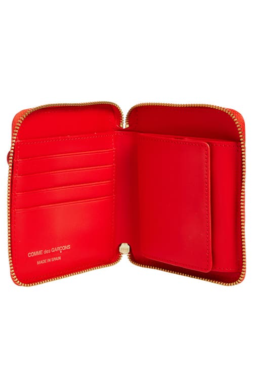 Shop Comme Des Garçons Wallets Big Bow Leather Zip Wallet In Red