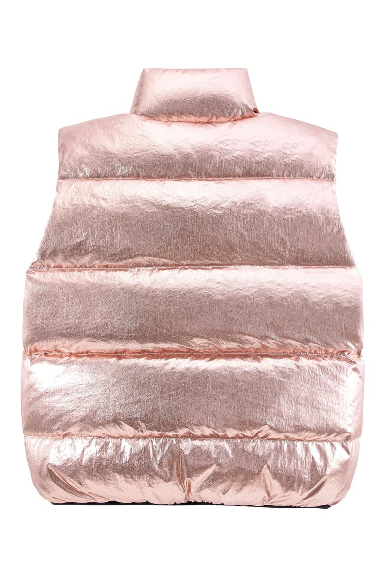 Kids' Fiona Metallic Puffer Vest, Alternate, color, PINK