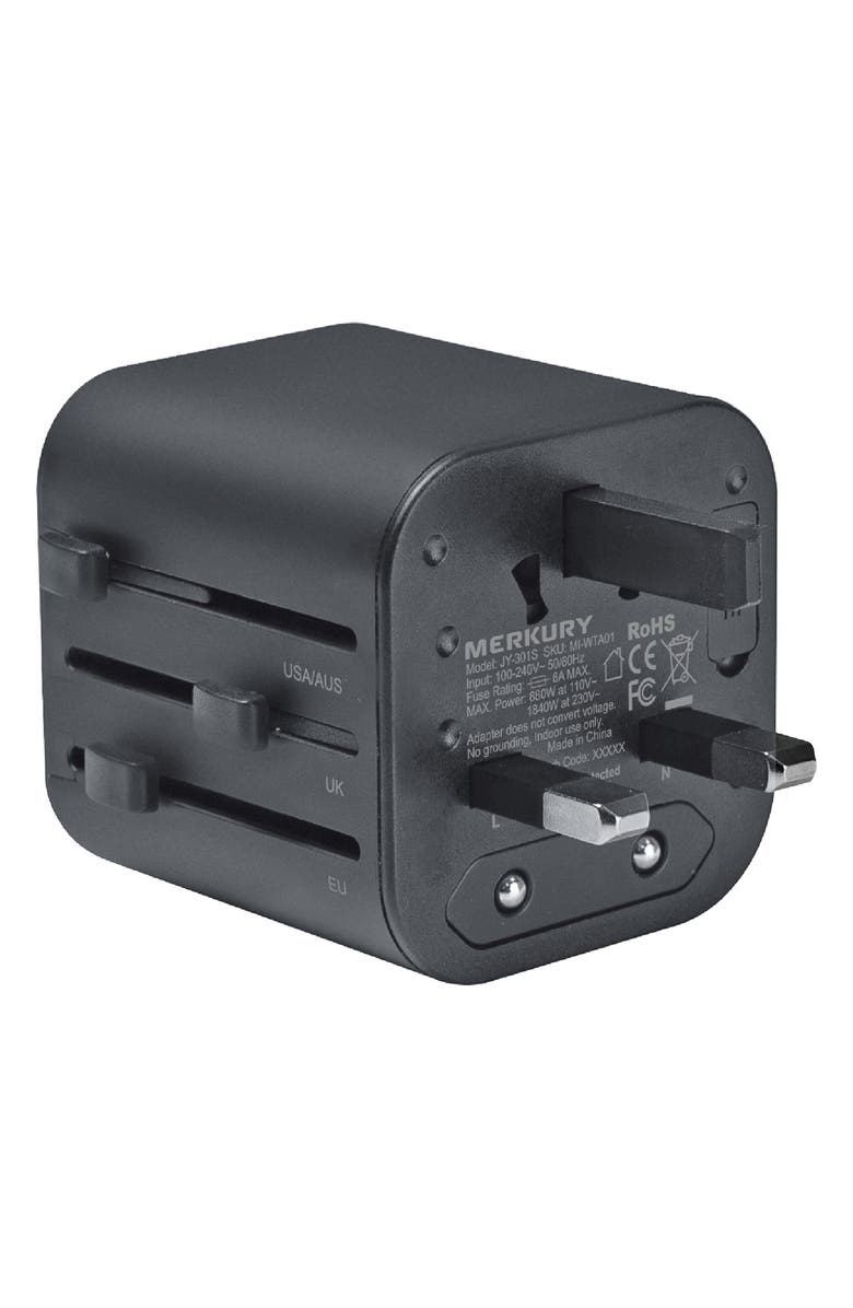 MERKURY INNOVATIONS World Travel Adapter, Alternate, color, Black