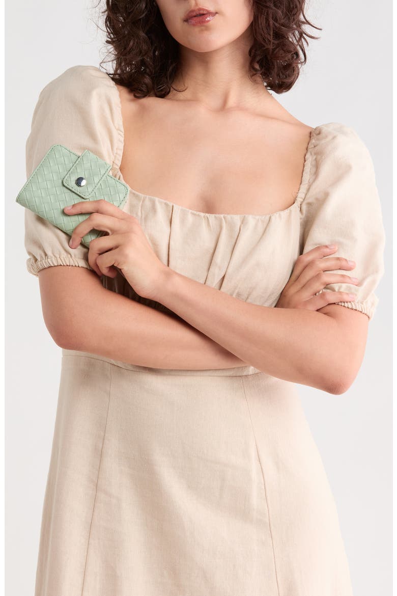 Pixie Woven Snap Bifold Wallet, Alternate, color, THYME WOVEN