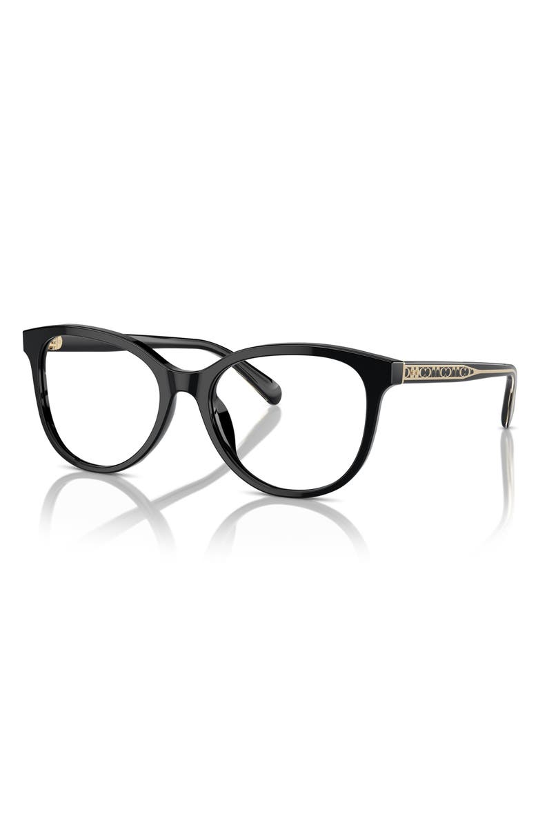 COACH 55mm Square Optical Glasses, Alternate, color, Black / Demo Lens