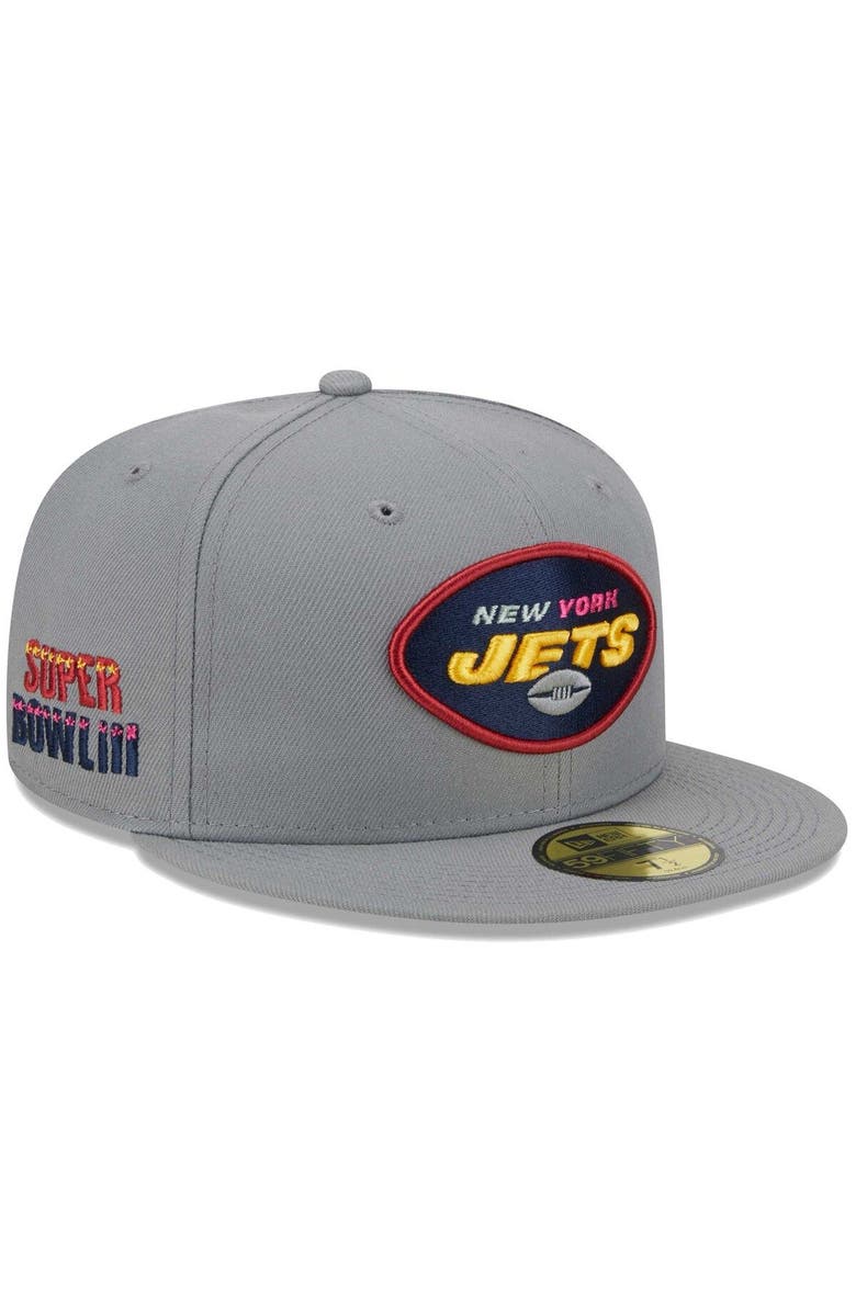 New Era Men's New Era Gray New York Jets Color Pack 59FIFTY Fitted Hat, Alternate, color, 