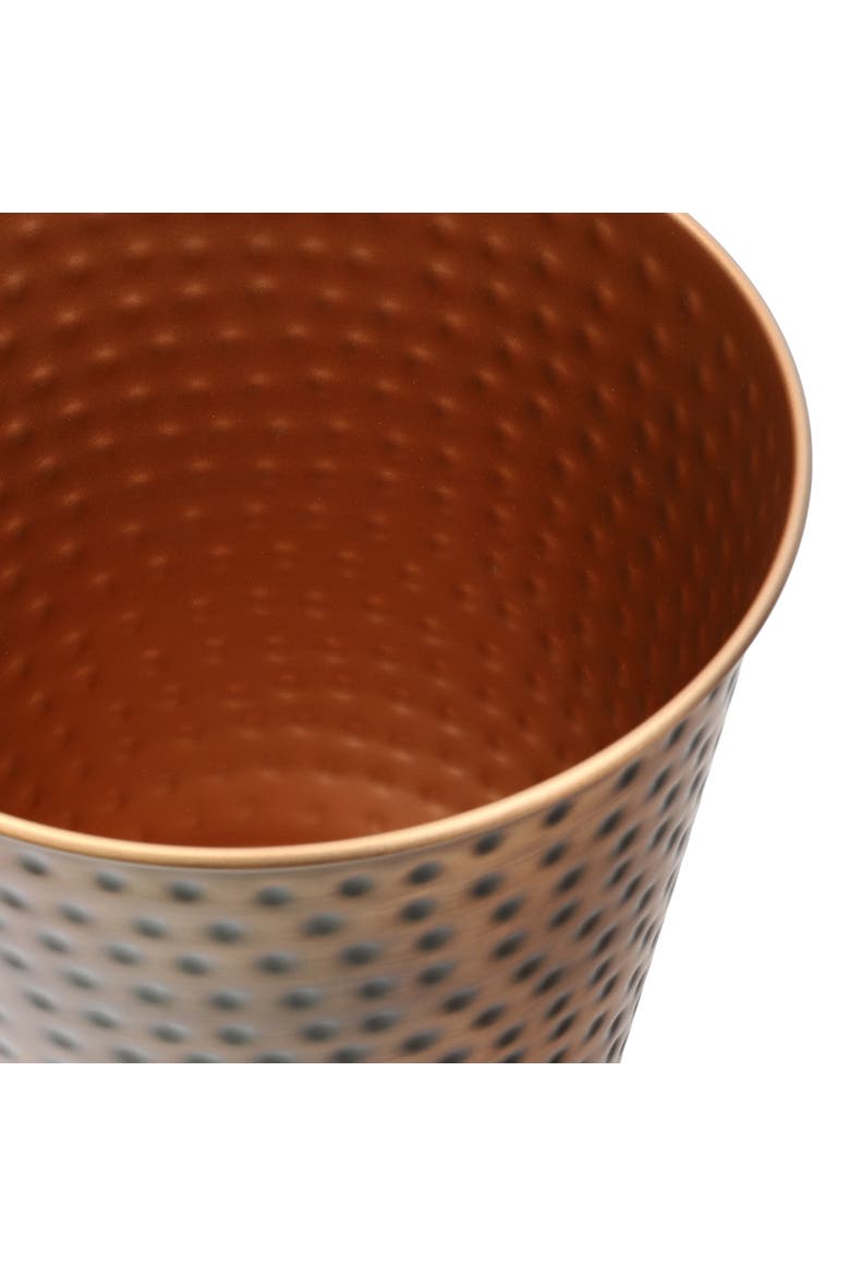Axel Modern Minimalist Hammered Steel 2-Gallon Wastebasket, Alternate, color, Antique Copper