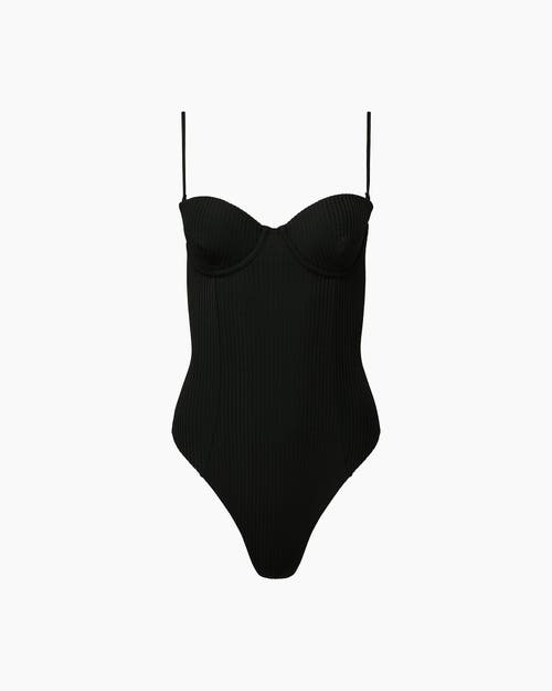 Onia Belle Ribbed One-piece Swimsuit In Black