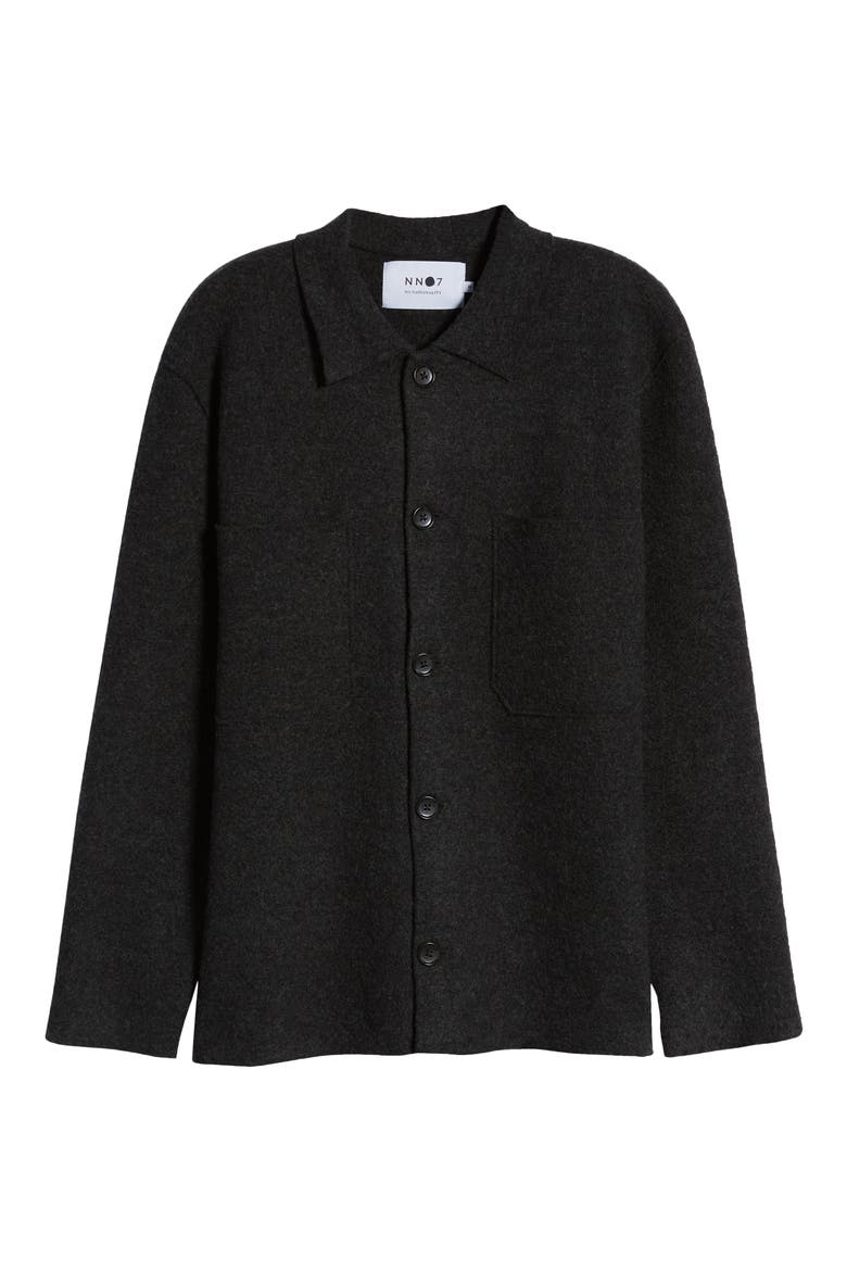 Jonas 6398 Long Sleeve Wool Button-Up Shirt, Alternate, color, ANTRACITE GREY MELANGE