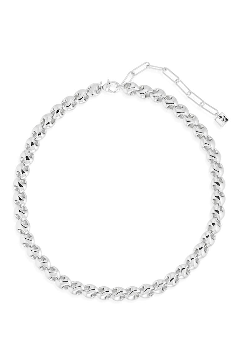 Interlocked Link Necklace, Main, color, SILVER