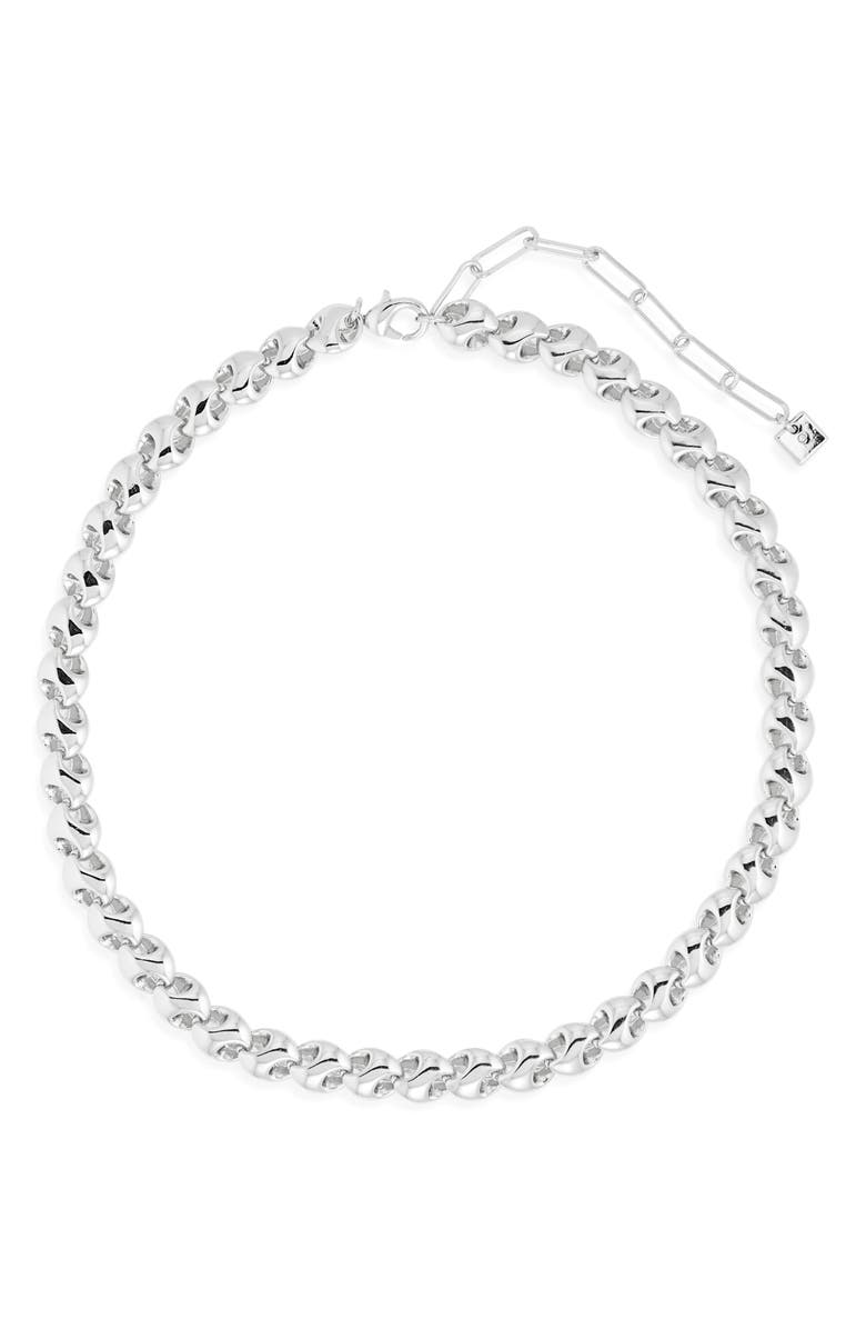 Open Edit Interlocked Link Necklace, Main, color, Silver