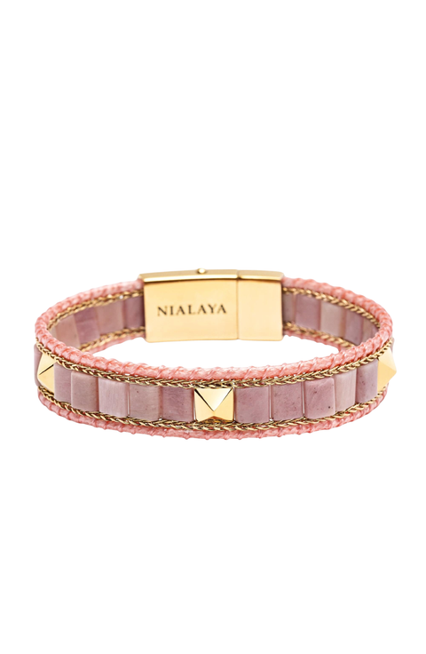 Rhodonite Stud Bracelet