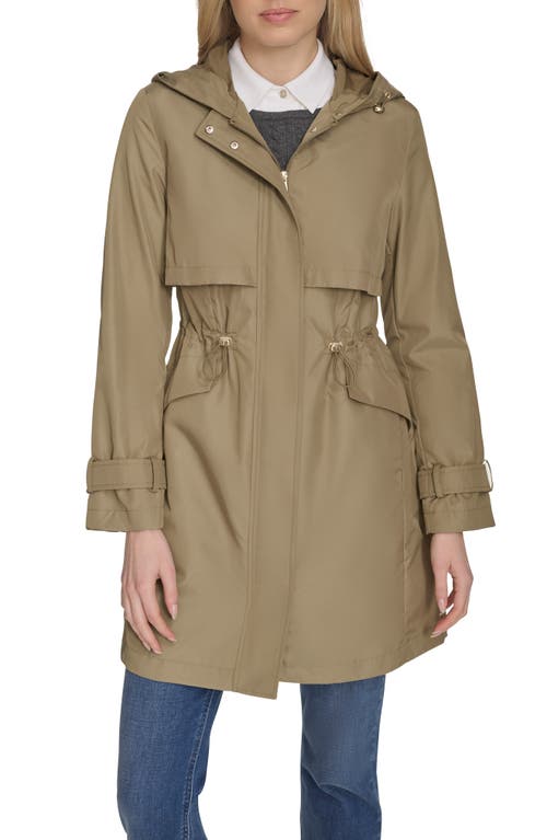 Cole Haan Signature Hooded Trench Raincoat In Sage