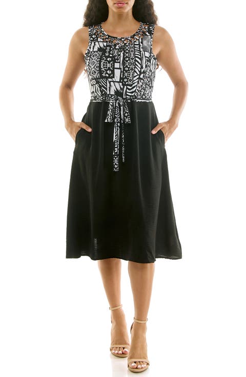 Tie Waist A-Line Dress
