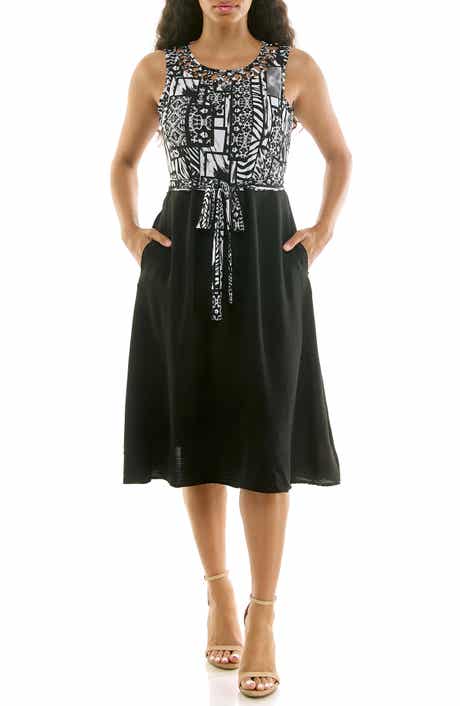 Tie Waist A-Line Dress