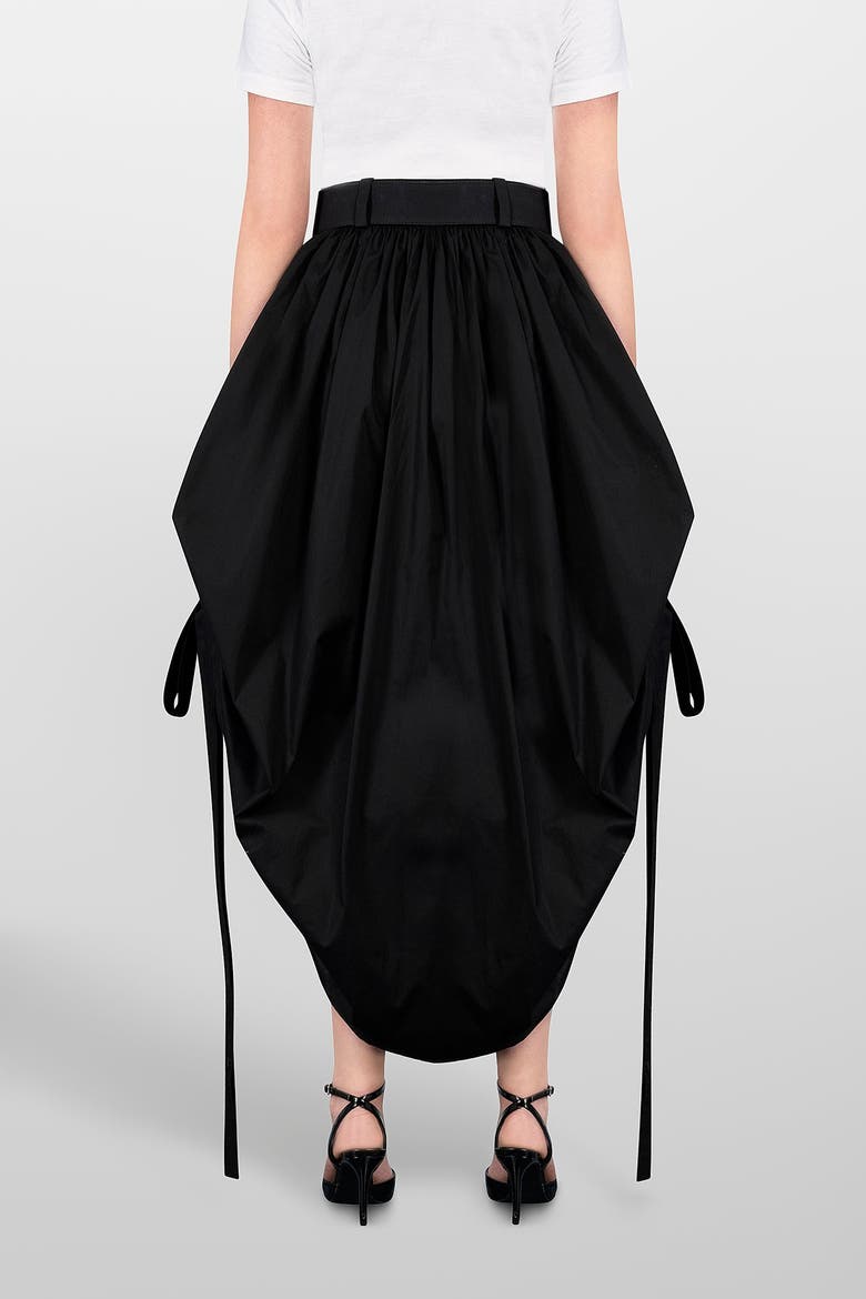 Cotton Skirt Coulisse With Belt, Alternate, color, Black