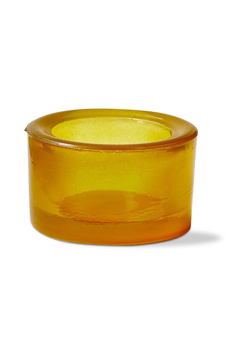 Chunky Yellow Glass Tealight Holder for Everyday Use, Main, color, Yellow
