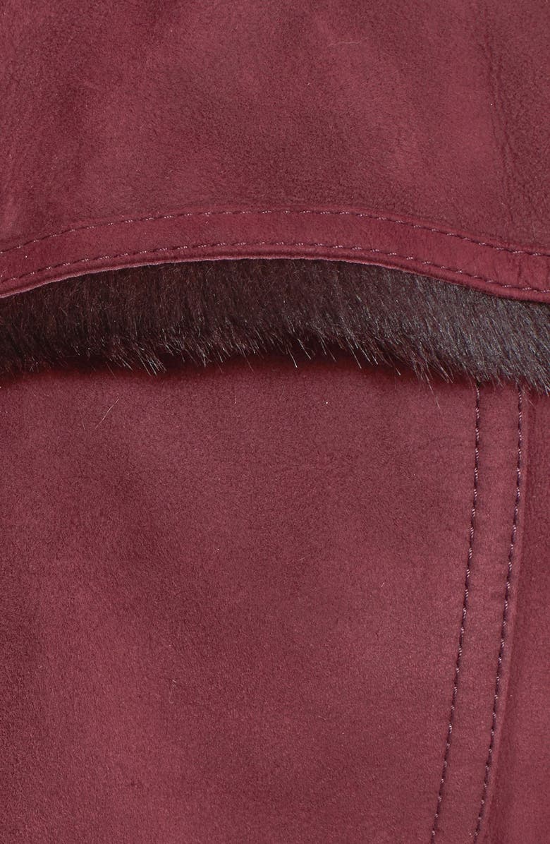 Burberry London 'Haddingcroft' Double Breasted Genuine Shearling Coat, Alternate, color,