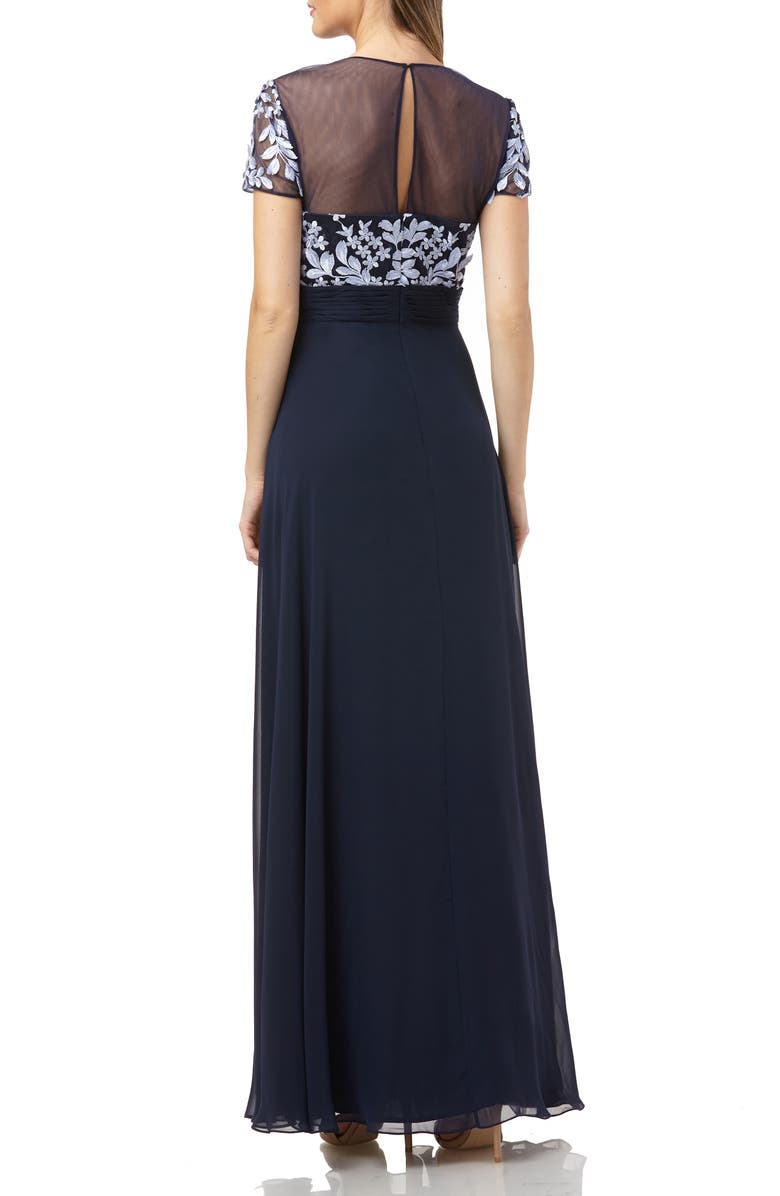 JS Collections Embroidered A-Line Gown, Alternate, color,