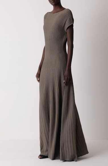 Lafayette 148 New York Ottoman Stitch Drop Waist Maxi Dress