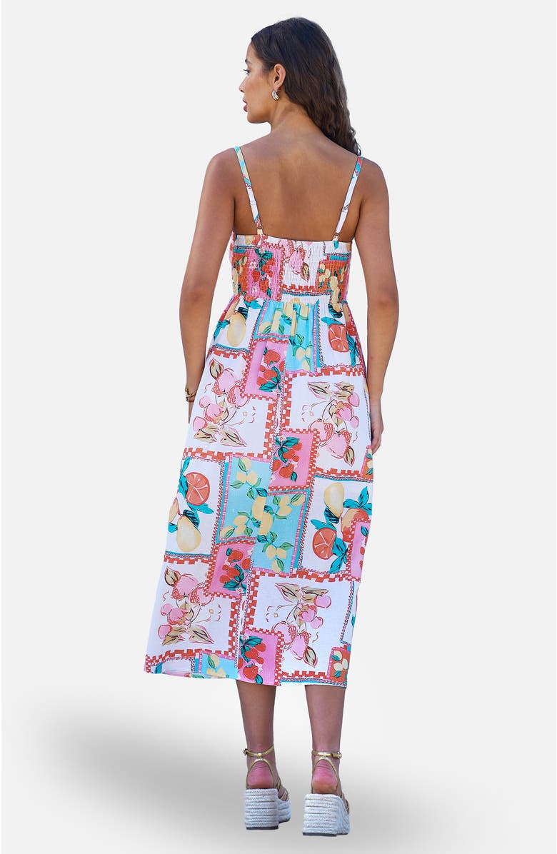 Yumi Printed Midi Sun Dress, Alternate, color, Multi