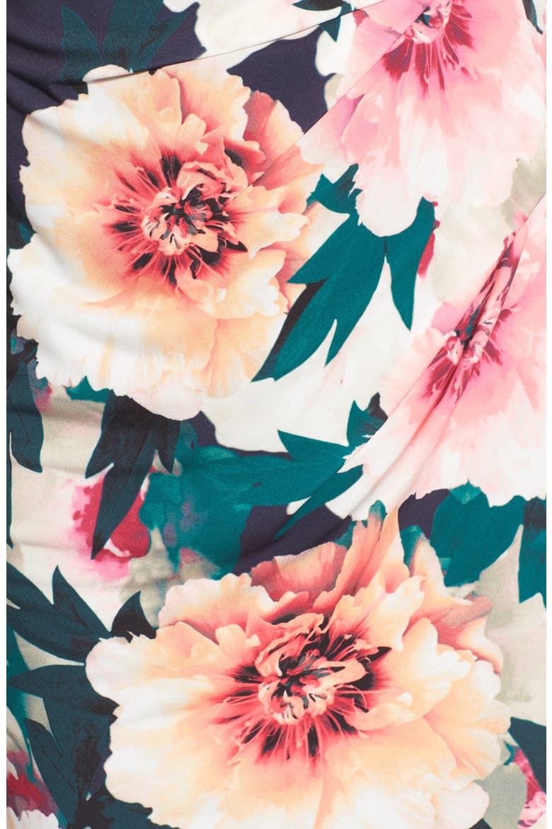 'Exploding' Floral Print Jersey Sheath Dress, Alternate, color, NAVY/ GREEN/ PINK