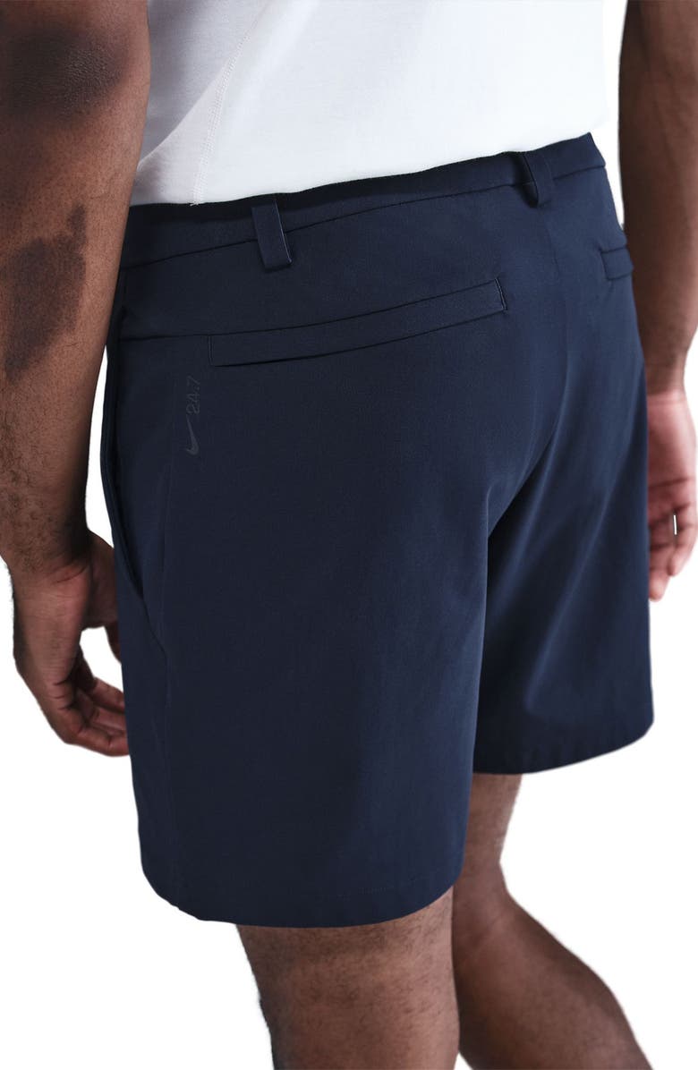 Nike 24.7 PerfectStretch Dri-FIT Flat Front Shorts, Alternate, color, Obsidian/ Black