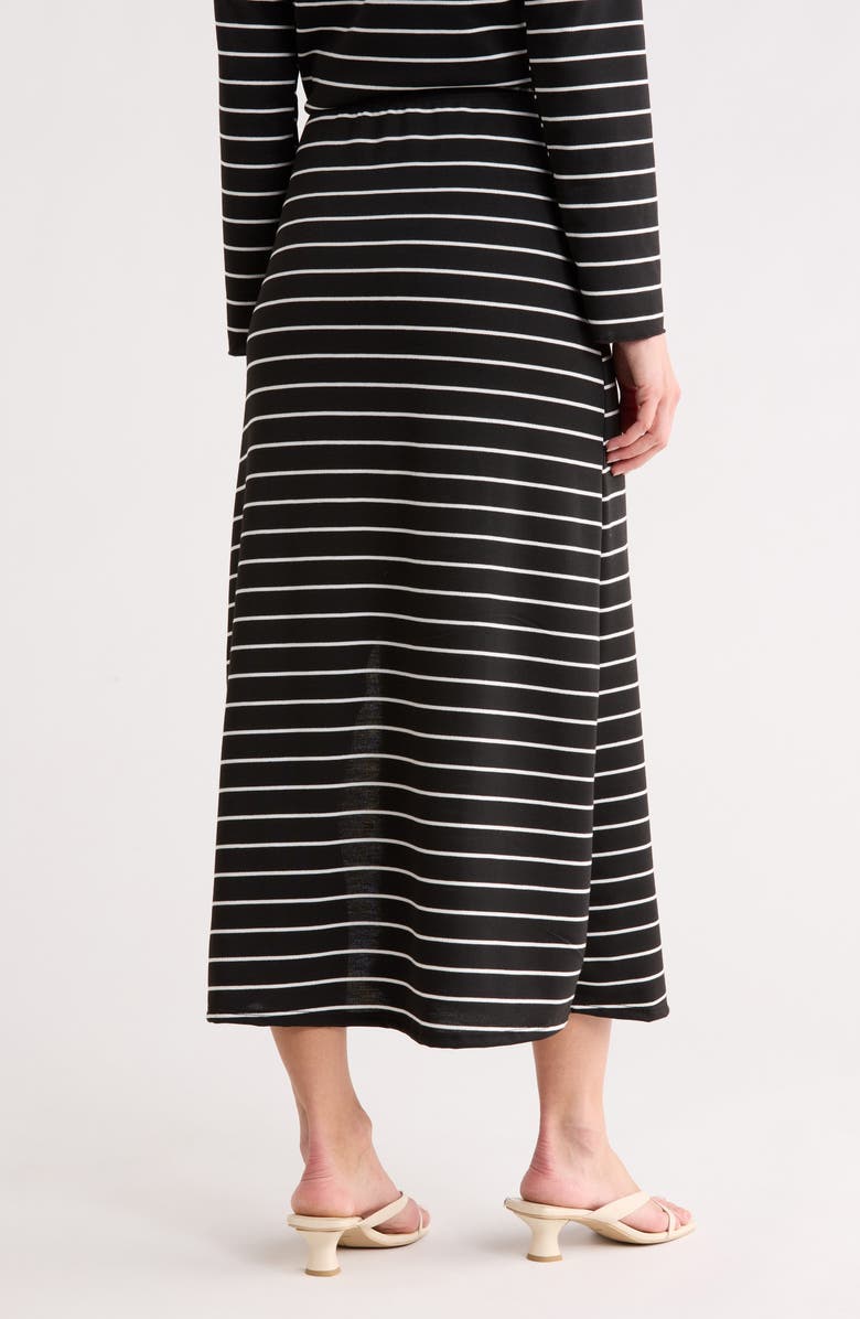 GO COUTURE Slit Maxi Skirt, Alternate, color, Black Stripe