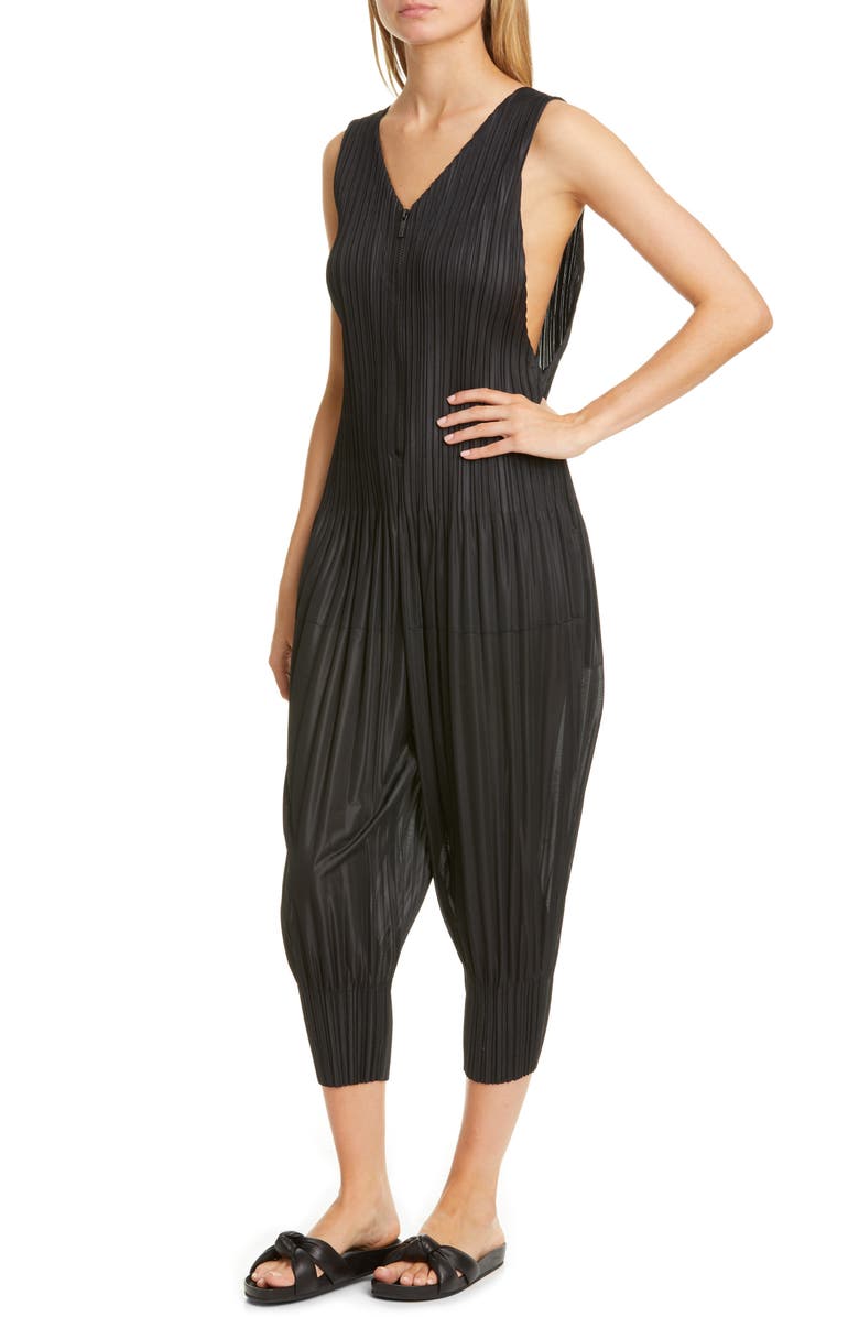 Pleats Please Issey Miyake Pleated Jumpsuit, Alternate, color, 