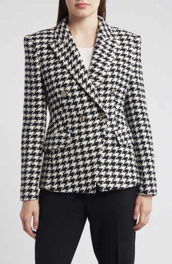 BOSS Jia Houndstooth Double Breasted Blazer