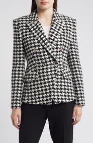 BOSS Jia Houndstooth Double Breasted Blazer