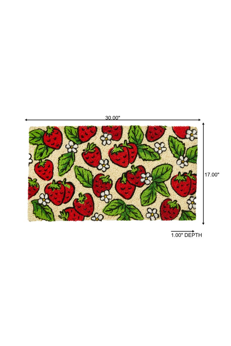 Strawberry Garden Coir Mat Multi Coir Summer, Alternate, color, Red