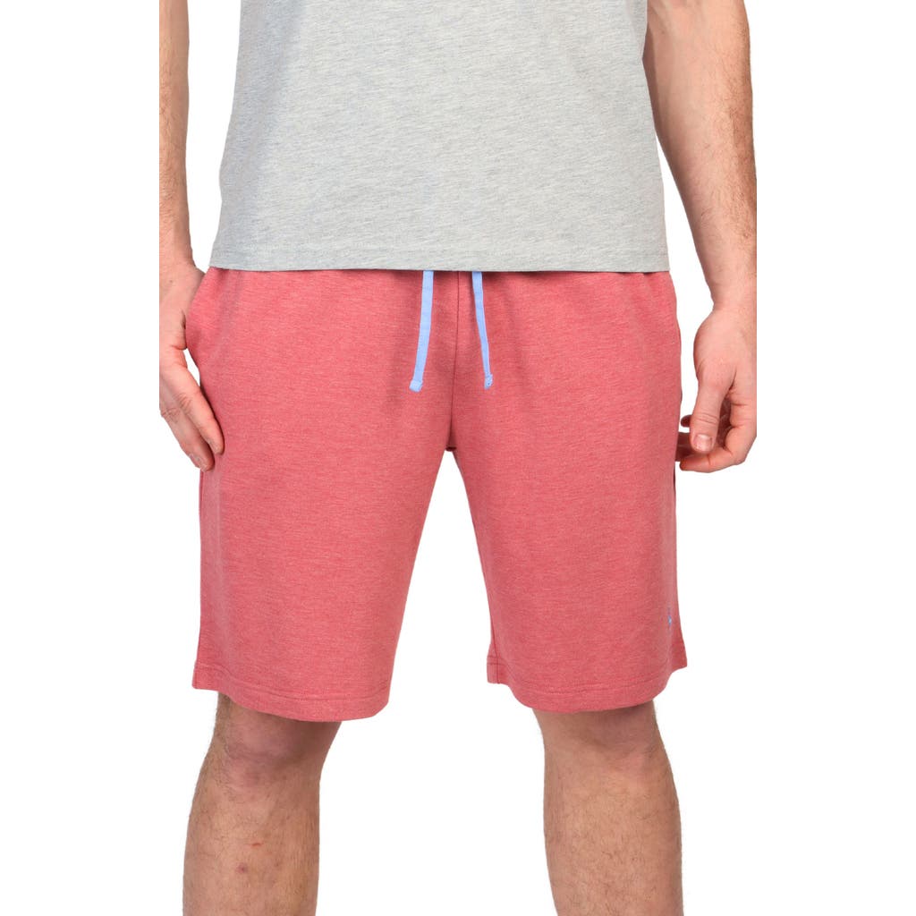 Tailorbyrd French Terry Lounge Shorts In Sunwashed Red