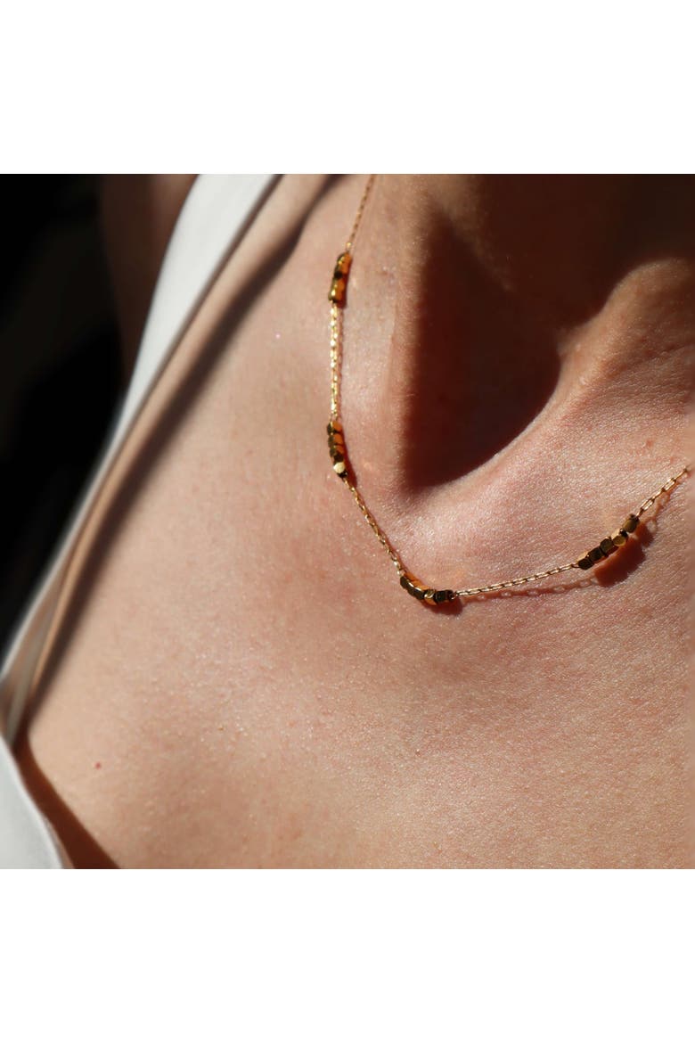 Gold Square Beads Choker, Alternate, color, Gold