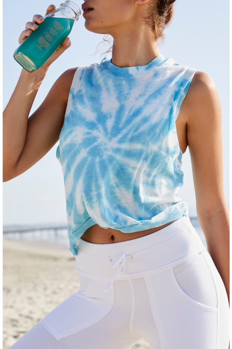 Free People FP Movement Love Tie Dye Tank, Main, color, WHITE/ BLUESTONE COMBO