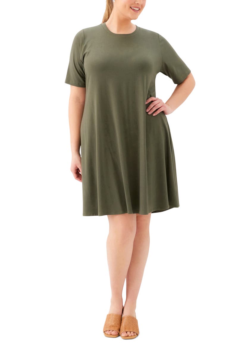 A-Line Jersey Minidress, Main, color, OLIVE