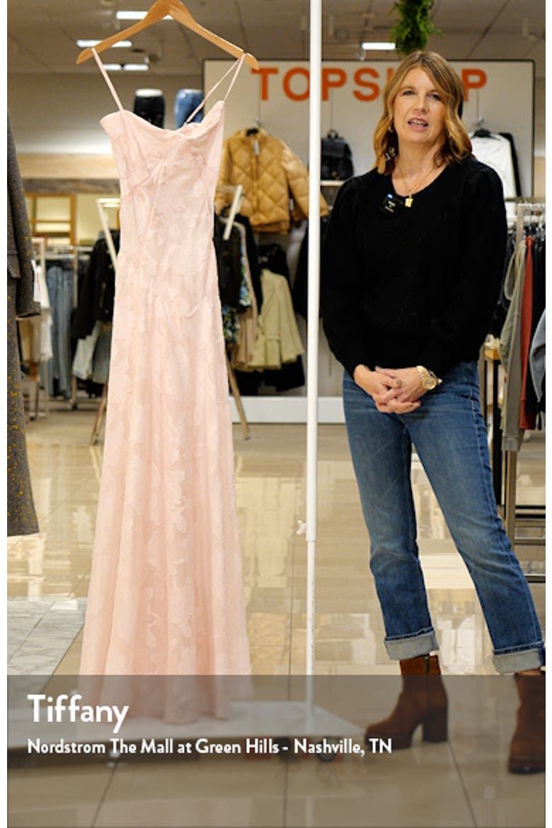 Seren Blush Sheer Lace-Up Back Gown video