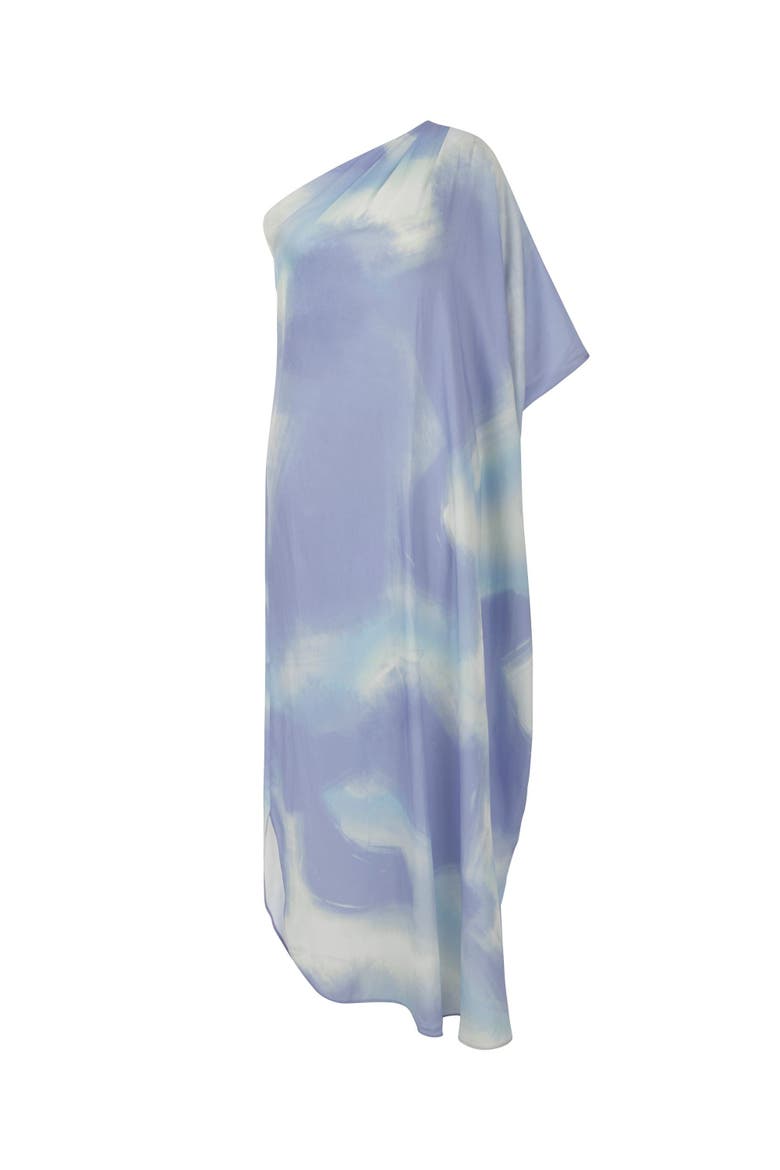 One-Shoulder Cape Midi-Dress, Alternate, color, Multi-Colored